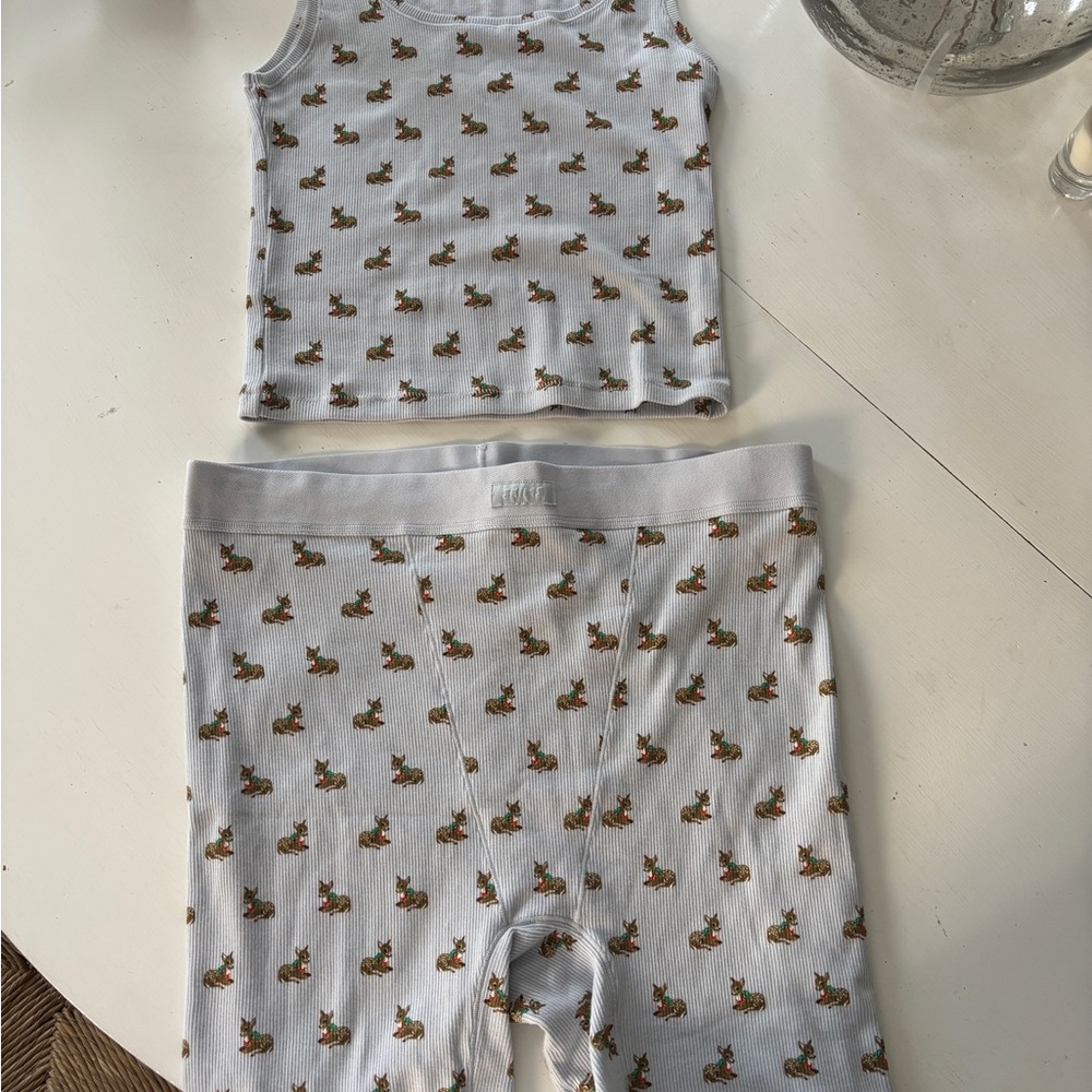 Skims Baby Deer Pajamas Boyfriend shorts and Tank New Without Tags size L - Picture 8 of 9